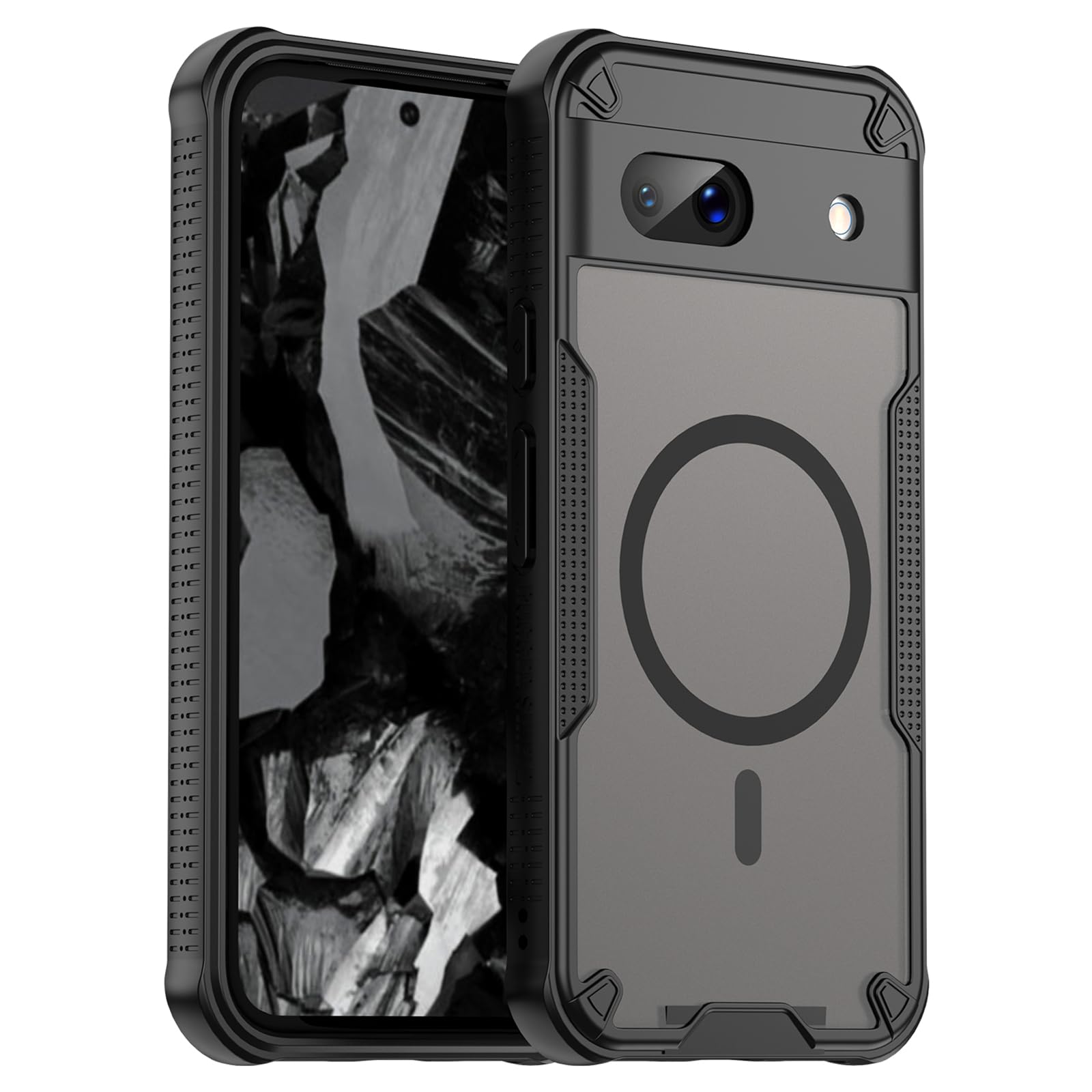 Google Pixel 8a対応耐衝撃マグネットケース 半透明マット 軽量30g