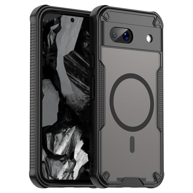 Google Pixel 8a対応耐衝撃マグネットケース 半透明マット 軽量30g