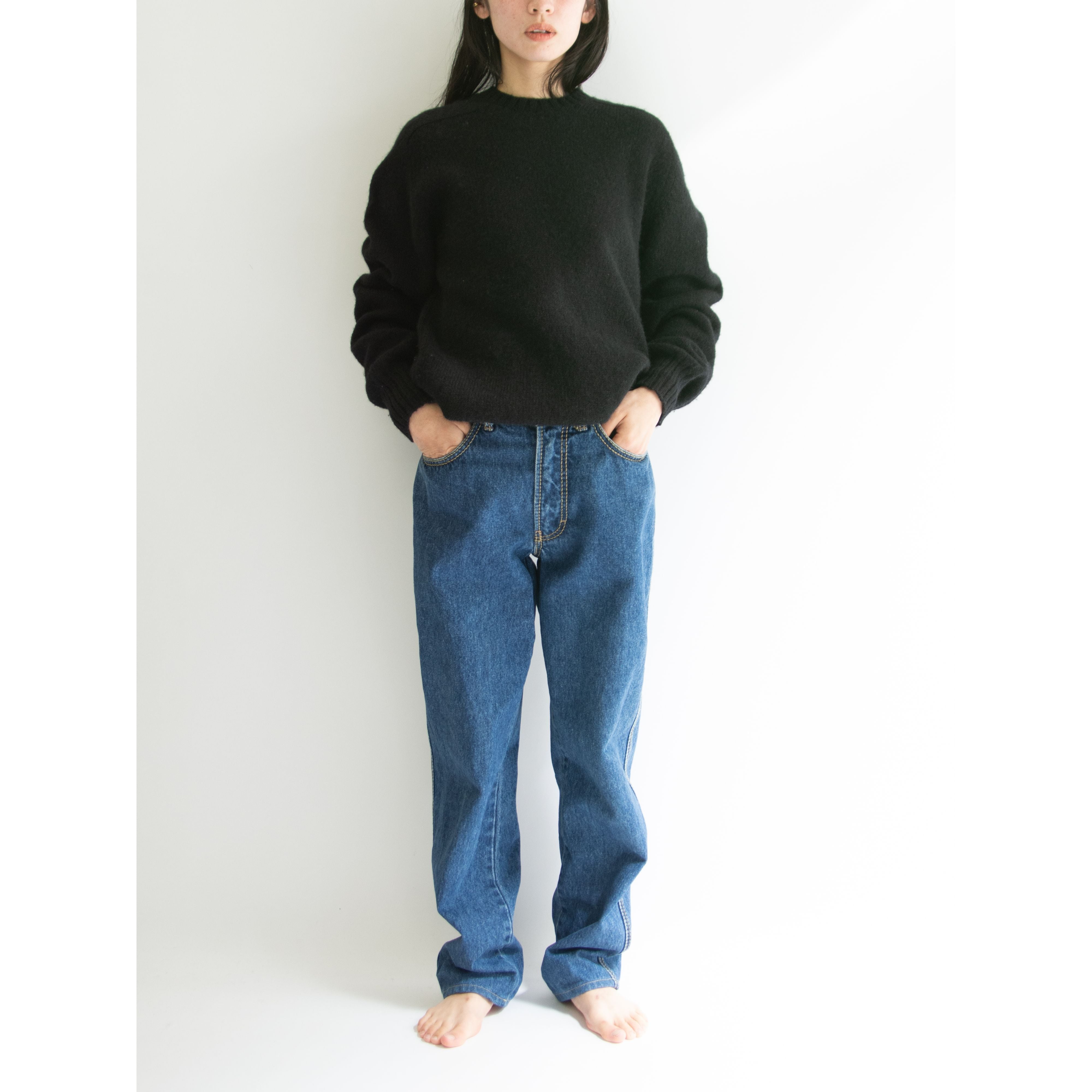 【TRUSSARDI Jeans】Made in Italy 100% Cotton Tapered Denim Pants W31（トラサルディ イタリア製テーパード デニムパンツ ジーンズ）