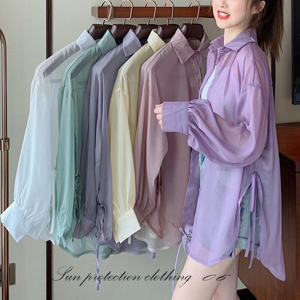 シアーカーディガン シャツブラウス