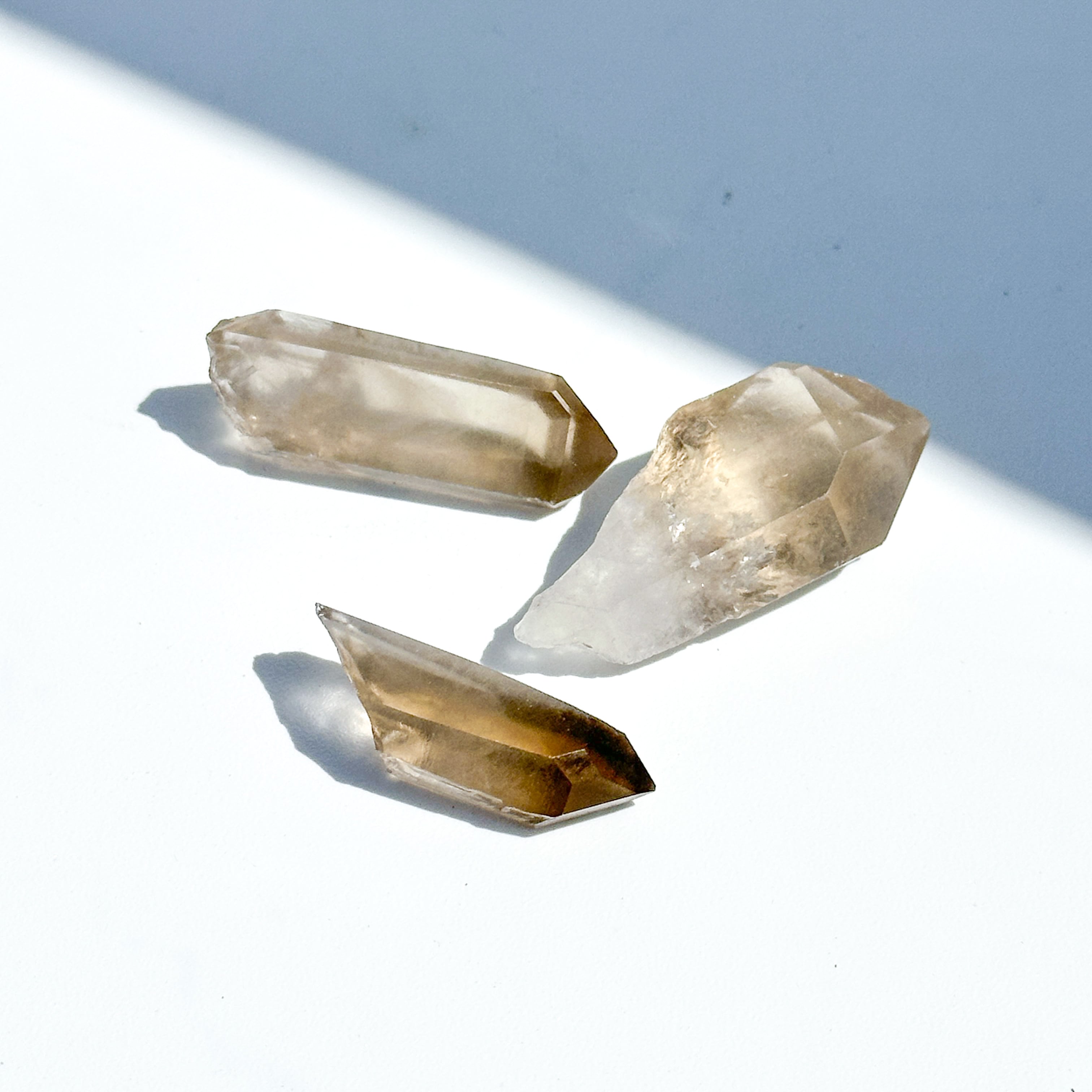 ミナスジェライス産 スモーキークォーツ 原石3個set 11◇Smoky quartz◇天然石・鉱物・パワーストーン・インテリア