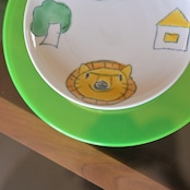 村田菜穂美作 ぞうさんとライオン 五寸皿