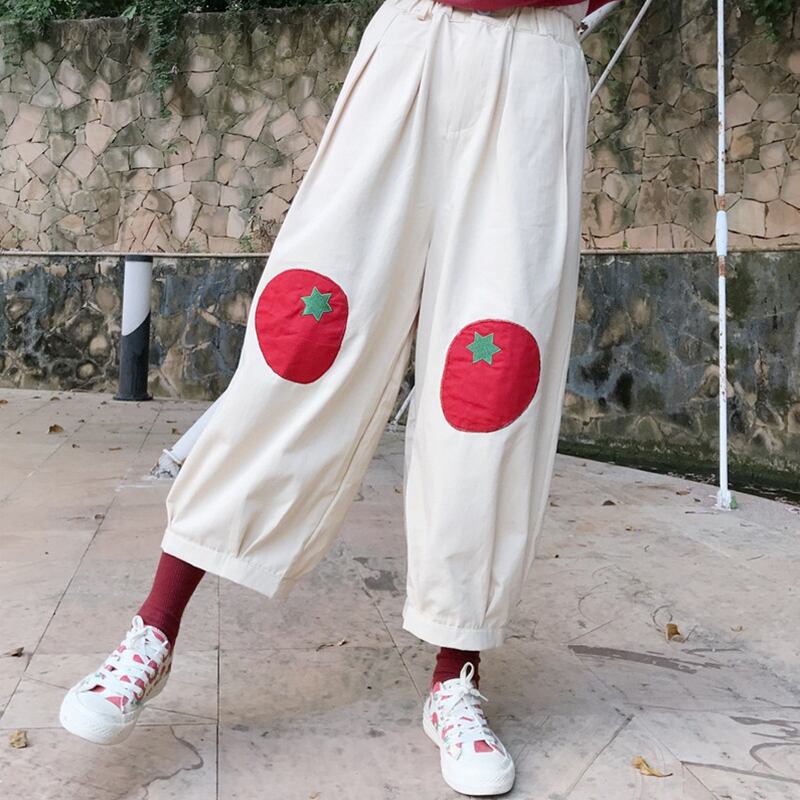 イーズパッチスリミングカジュアルパンツレディースパンツ2020年春秋新作ワイルドストレート9点ルーズワイドレッグパンツトレンド 萌量不足53362305539