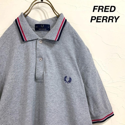 美品 FRED PERRY フレッドペリー ポロシャツ グレー
