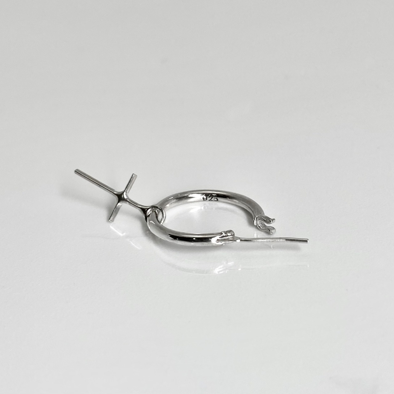 THIN HOOP [LARGE] with CROSS / シンフープピアス L ウィズクロス