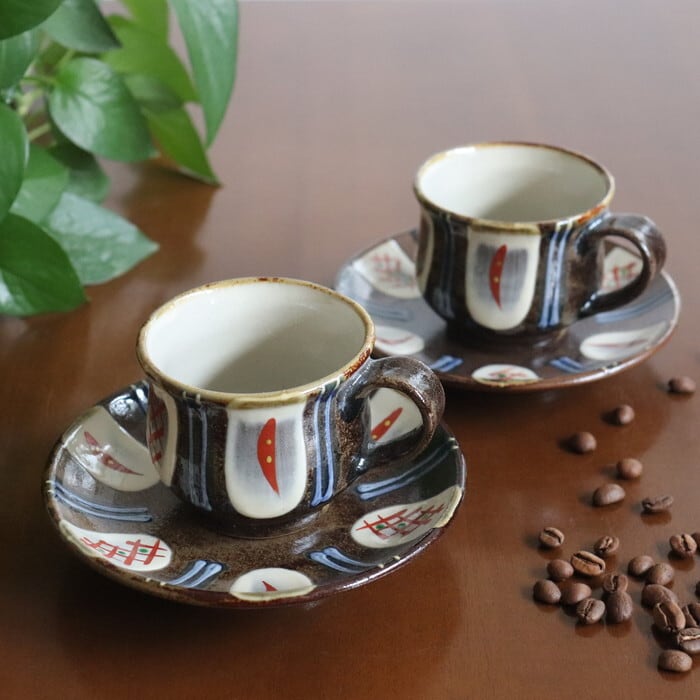益子焼 健一窯 デミタス カップ＆ソーサー Mashiko-yaki Demitasse