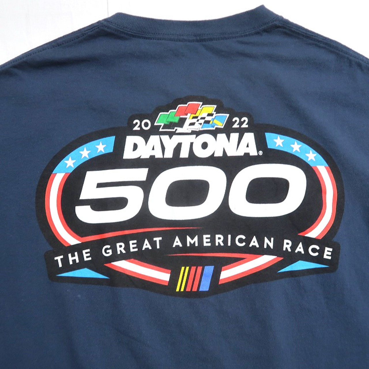 古着 NASCAR デイトナ500 レーシング プリントTシャツ ネイビー 表記  