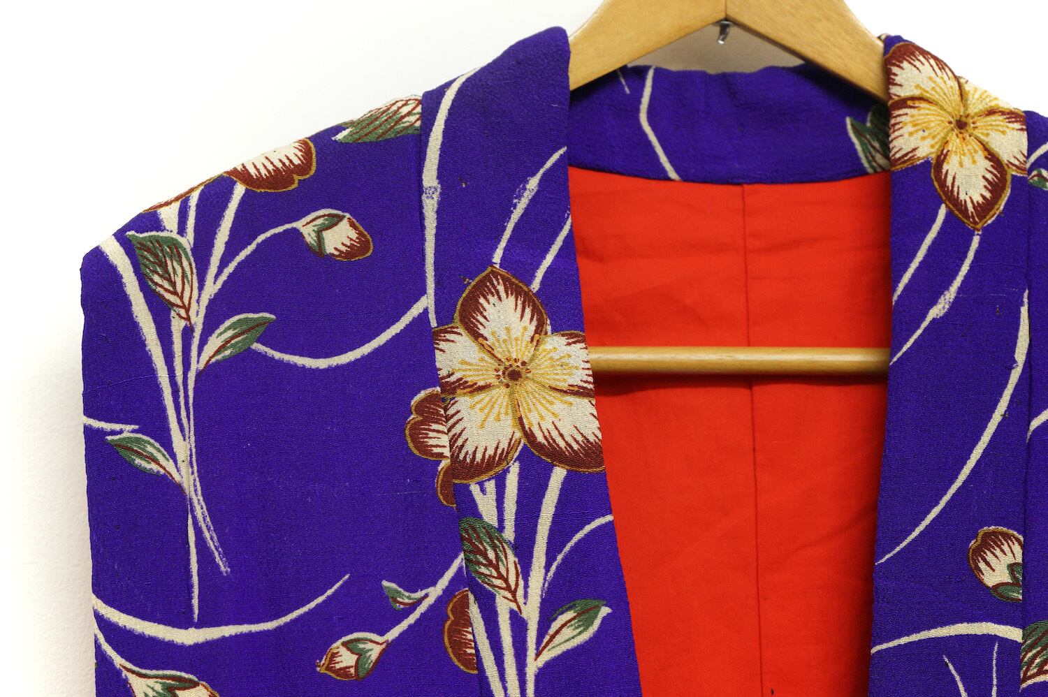 1373 綿入ちゃんちゃんこ 正絹 縮緬 古布 昭和レトロ アンティーク