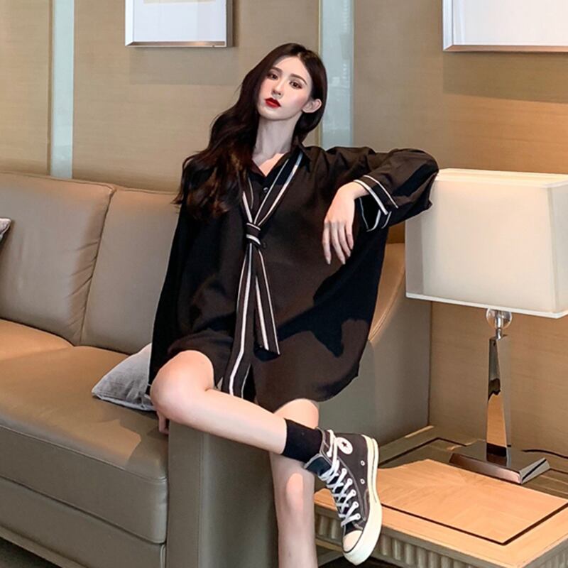 スタイルシャツ レディーススタンダードルーズスリーブシフォンスリムソリッド カラーサマー レトロ 夏物 ソリッドカラー YY-ファッション55065931471