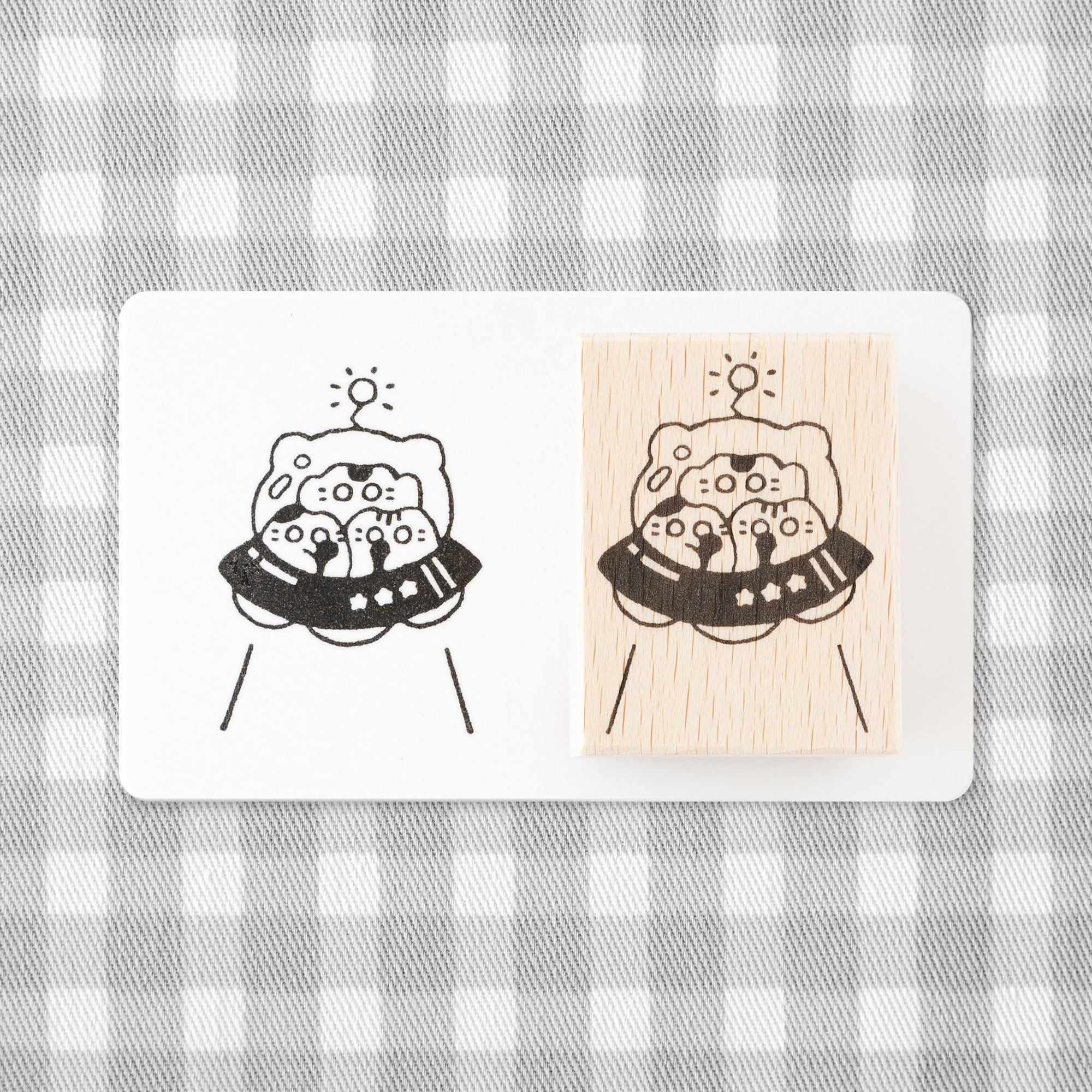 【4点セット】ちびねこUFO＆ミニはんこ | はんこ