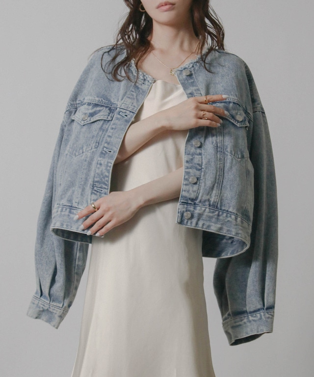 ノーカラーショート丈Gジャン