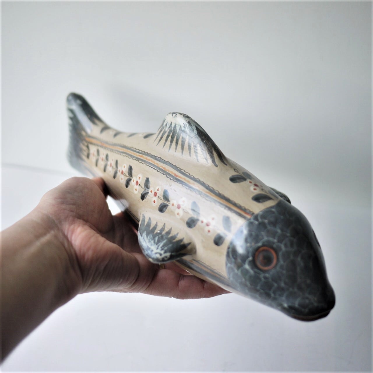 フォークアート 魚 メキシコ 民芸 トナラ焼き 置物 /イームズ ヴィンテージ フォークアート 魚 メキシコ 民芸 トナラ焼き 置物 /イームズ