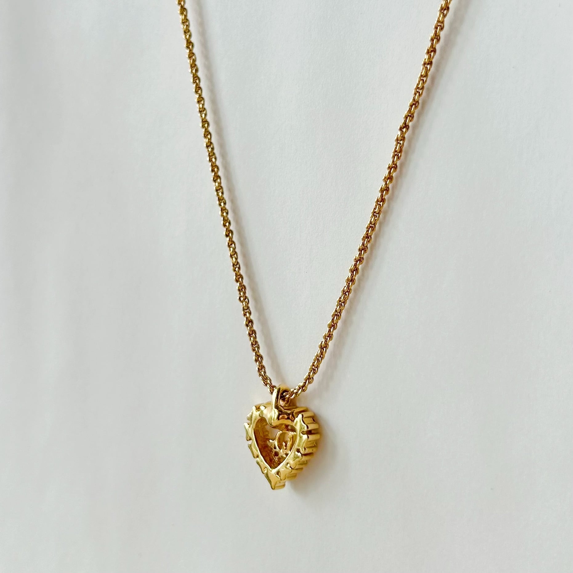 N6285】Christian Dior heart rhinestone necklace/クリスチャン N6285】Christian Dior heart rhinestone necklace/クリスチャン