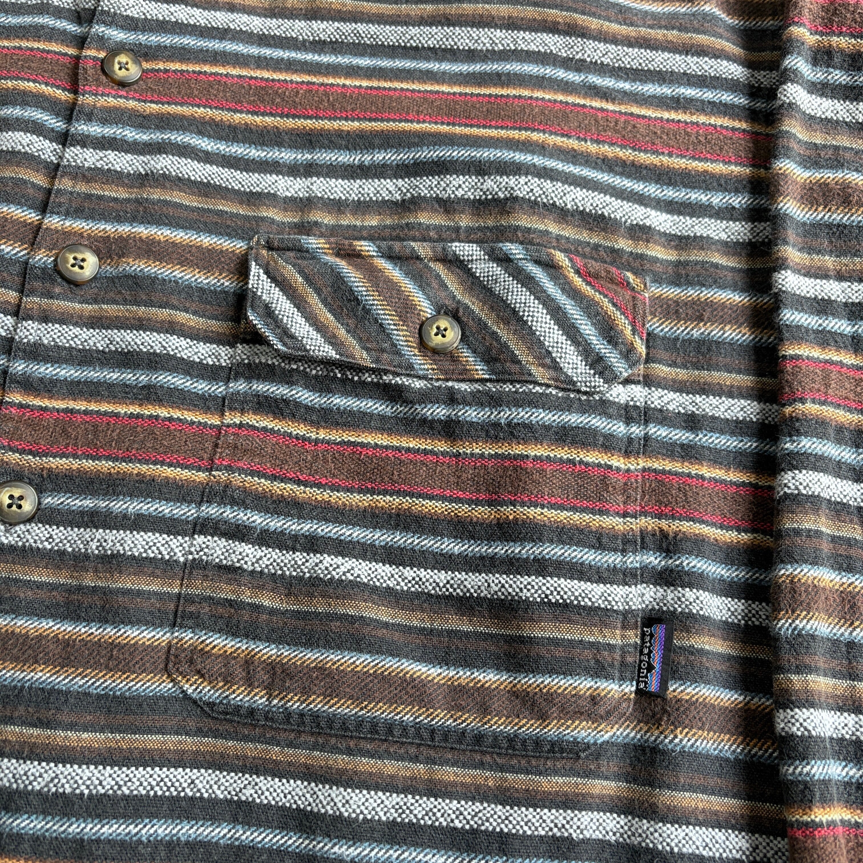 90s 1999年製 patagonia Heavy Flannel shirt 【strata black】 | Que