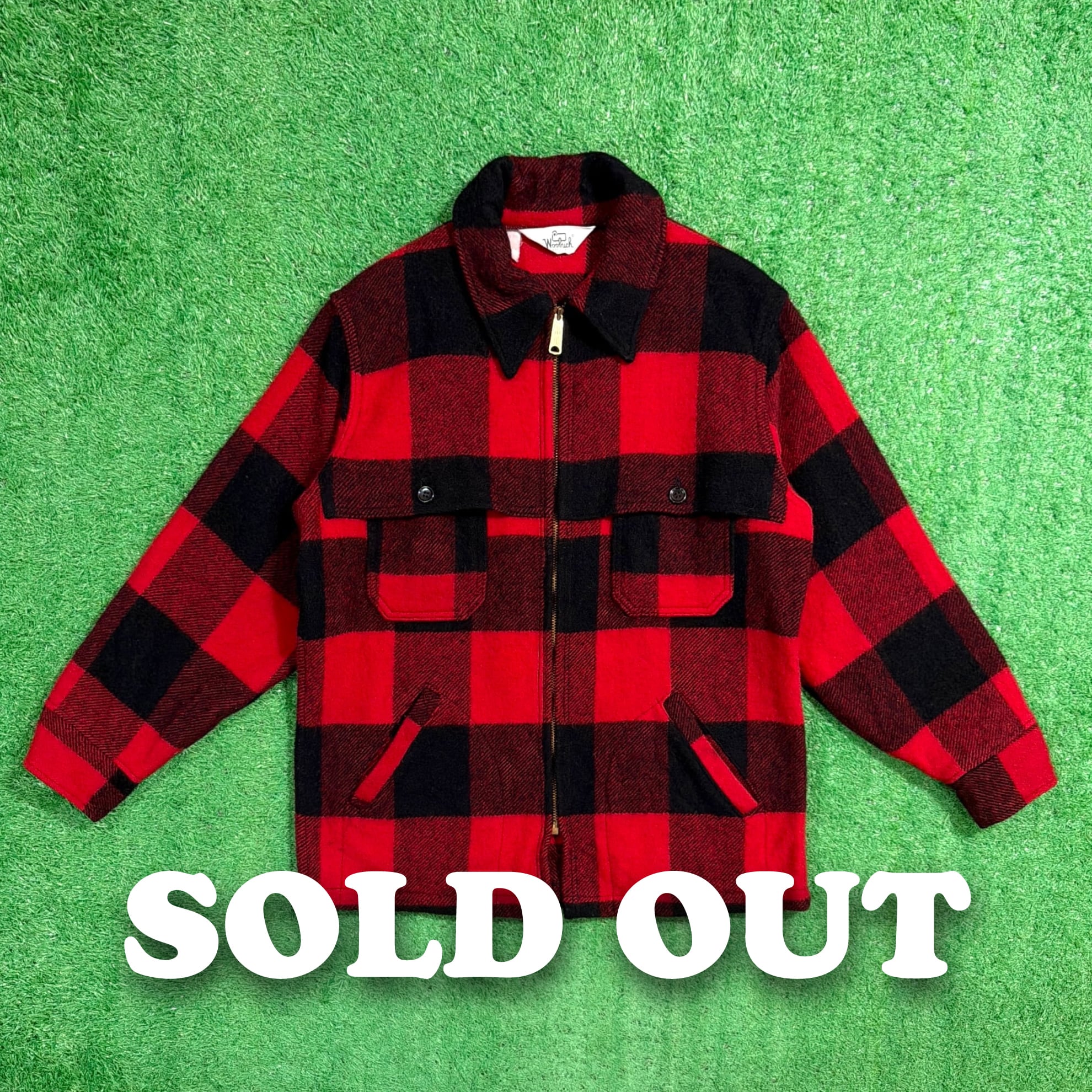 Men's】 80s WOOLRICH バッファロー チェック ジップアップ ウール