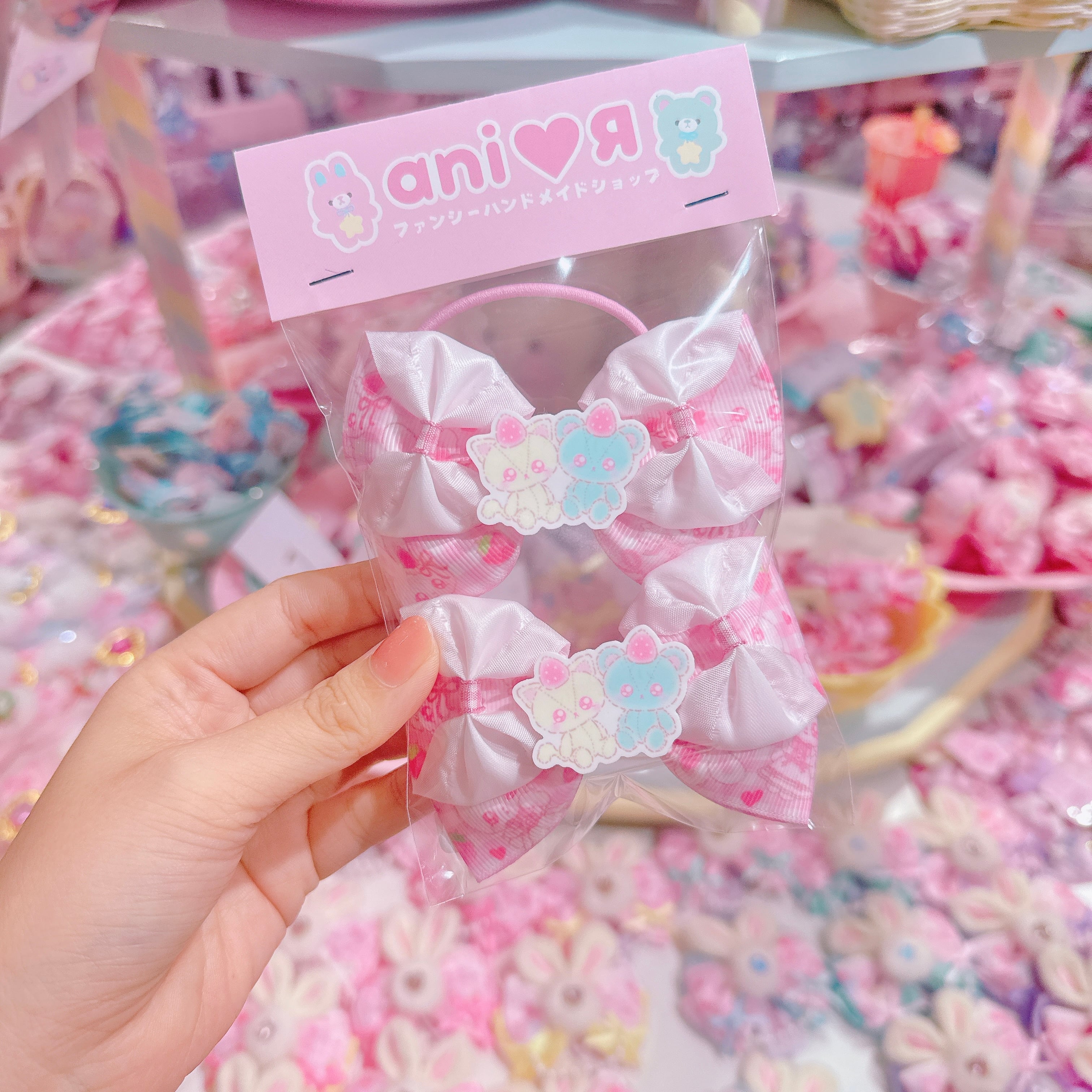 【R7】41-21リボンツインヘアゴム