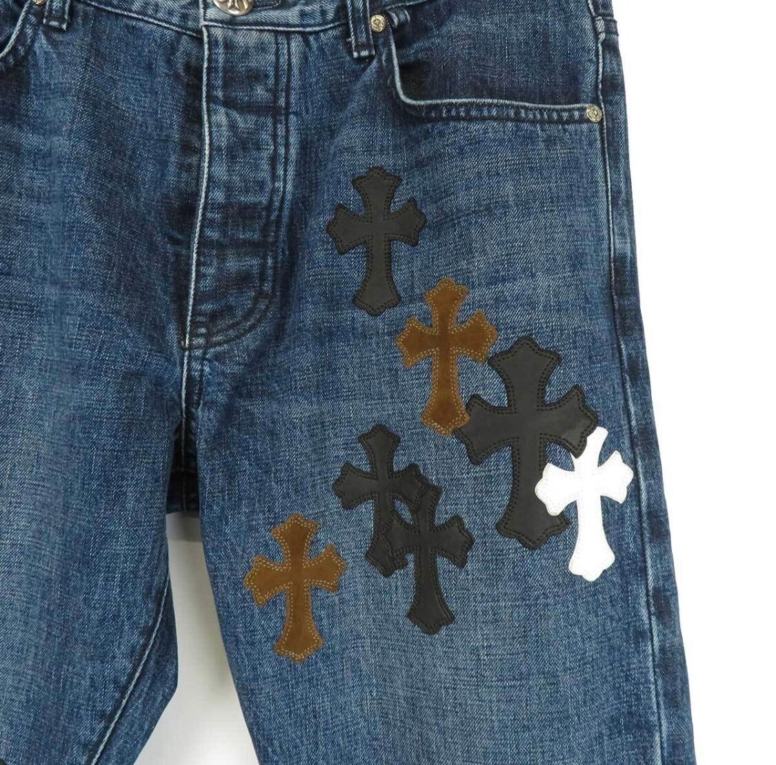 CHROME HEARTS クロムハーツ セメタリー クロスパッチ デニムパンツ