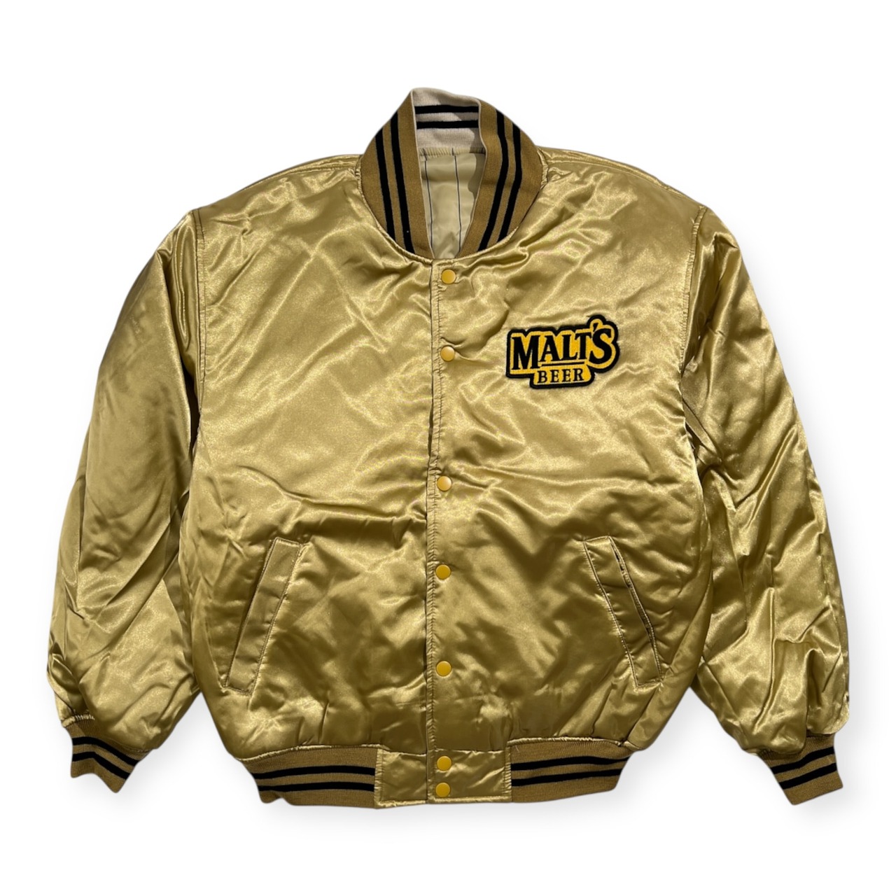 希少 MALT'S BEER モルツ ビール 非売品 リバーシブルスタジャン サイズ M /ゴールド系 サントリー 中綿 ブルゾン