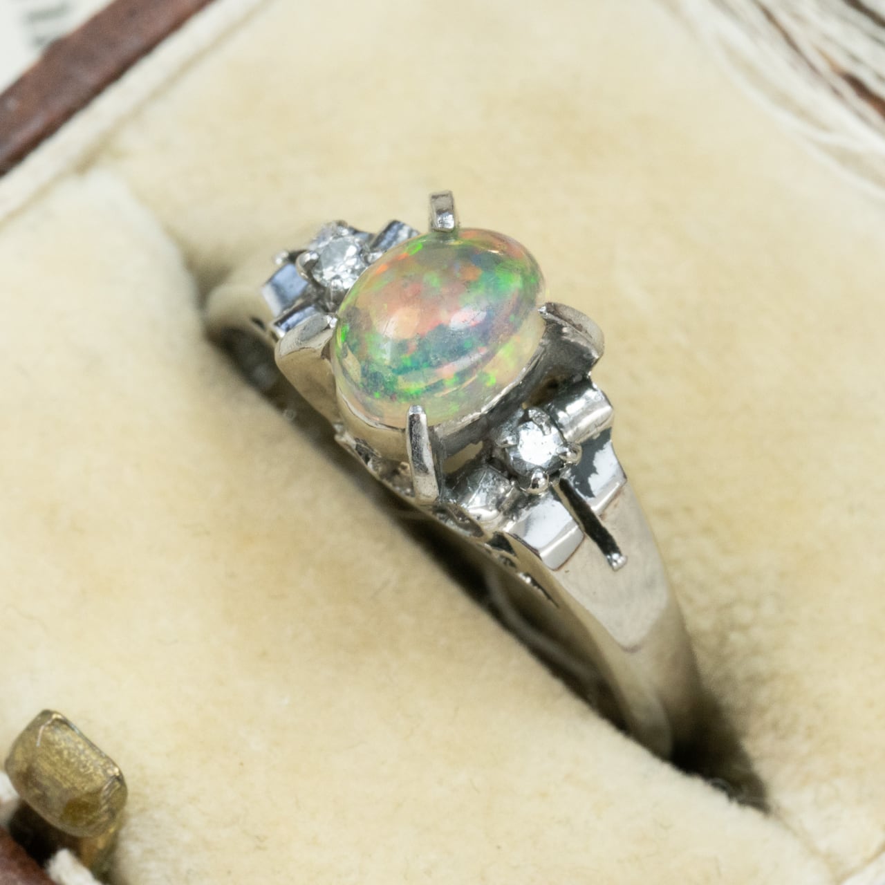 日本の作品】昭和レトロ 透かし デザイン ヴィンテージ リング Pt900