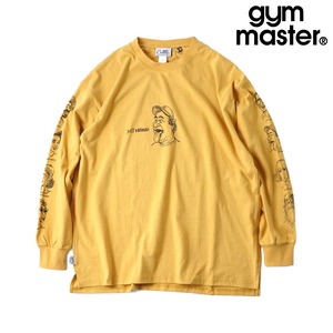 gym master ジムマスター 7.4oz In My Heart ビッグロンT｜I want to be free フロント＆袖プリント グラフィック長袖Tシャツ G821716 マスタード