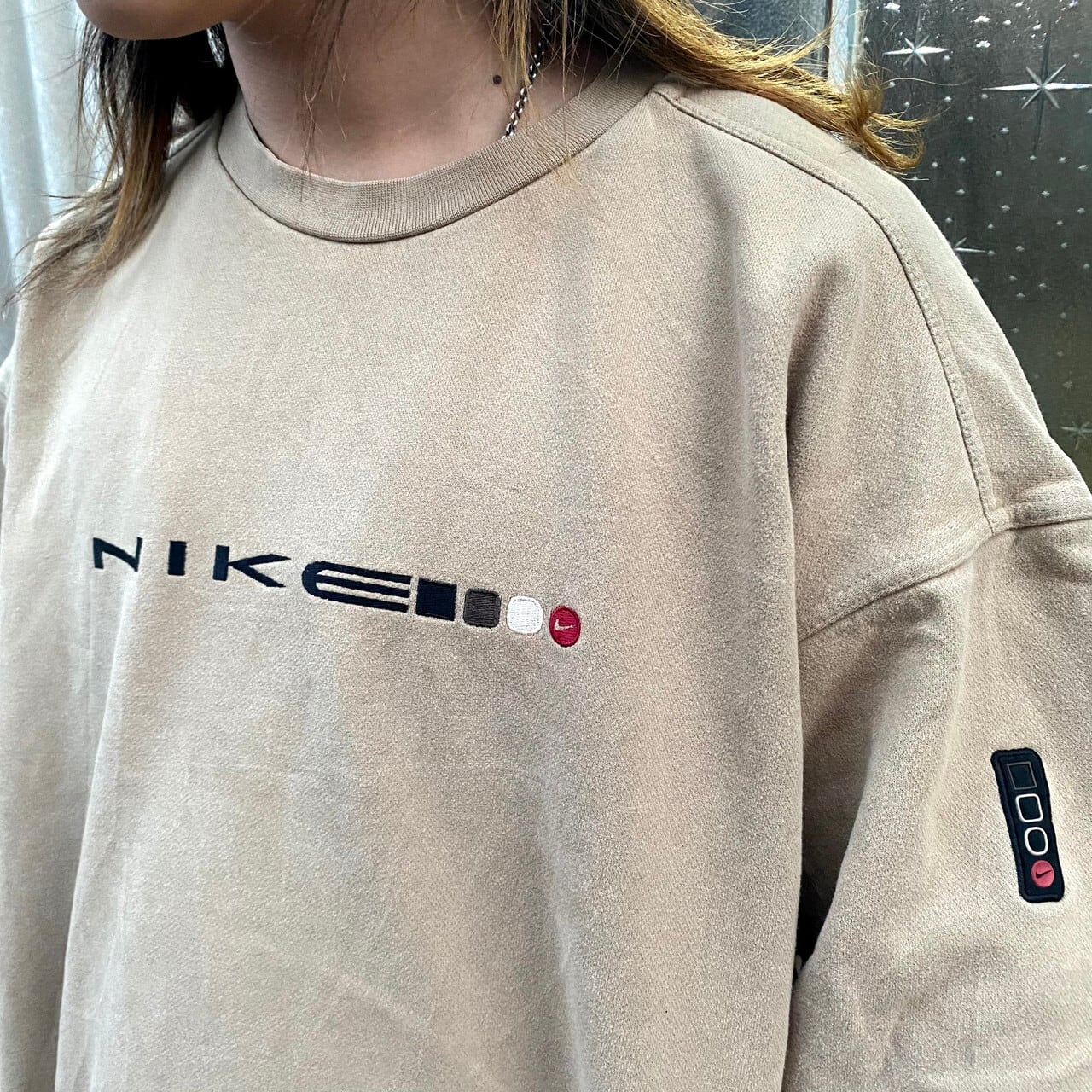 90年代 NIKE ナイキ フロントロゴ 刺繍 スウェット トレーナー メンズL ...