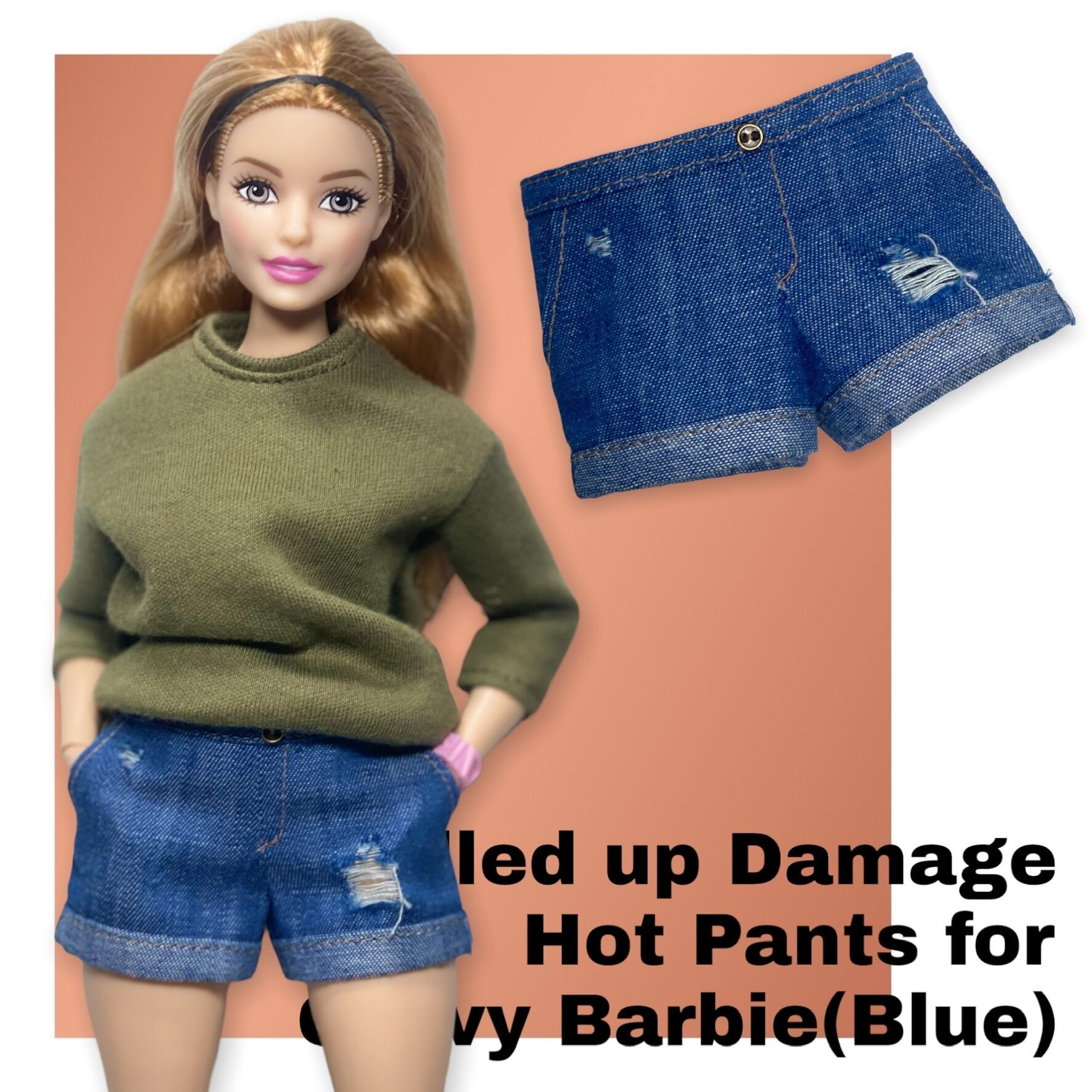 Curvy Barbie//カーヴィーバービー ロールアップダメージデニム ...