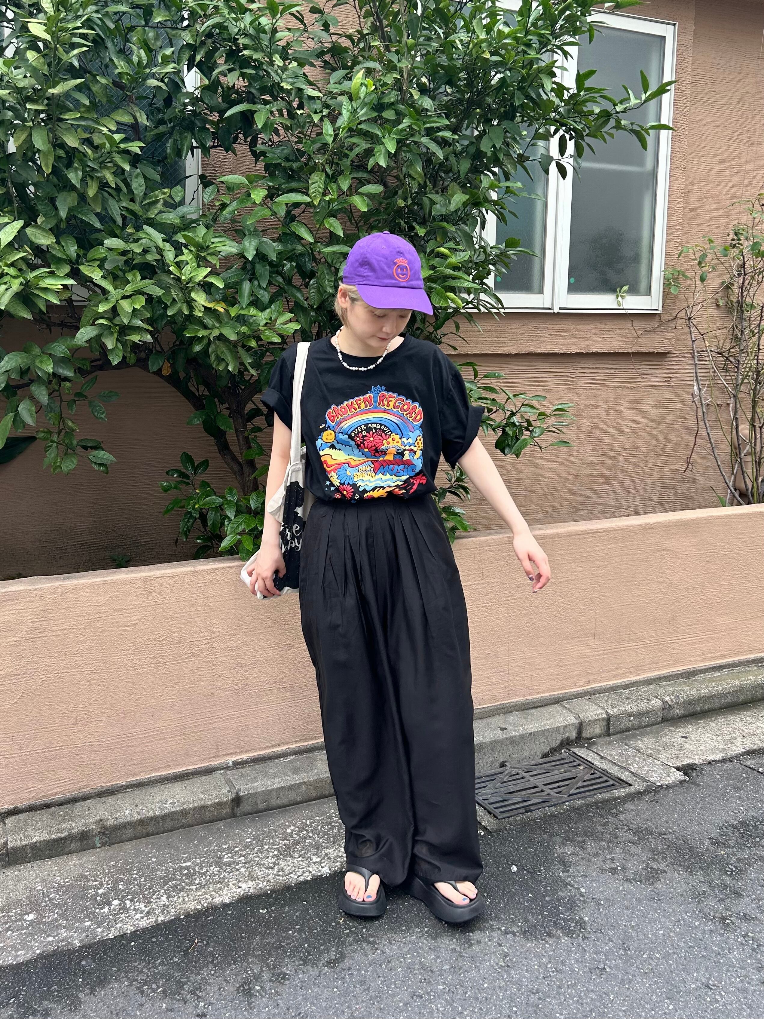 IamI 倒れる ○RA/LI CAKEプリント タックパンツ