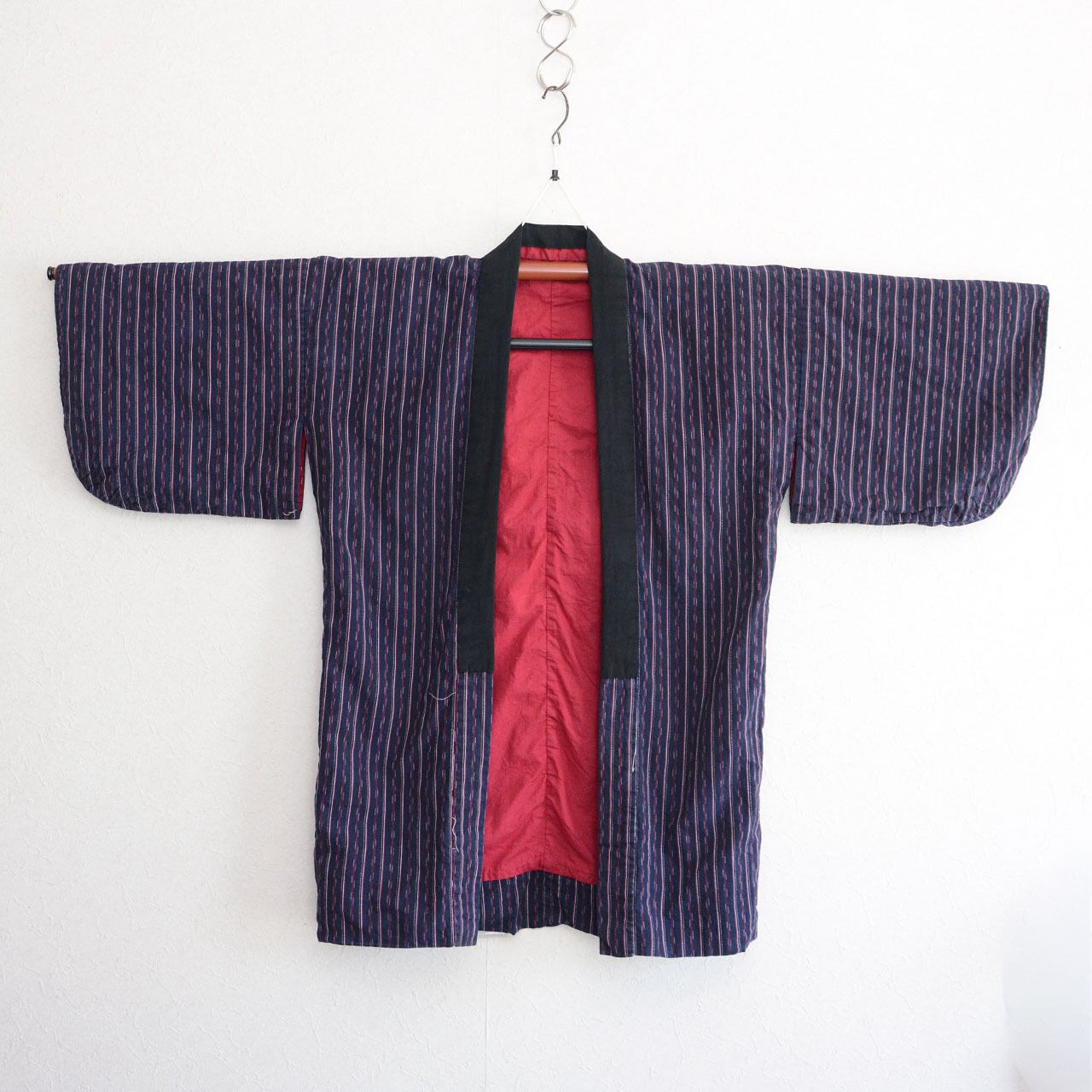 野良着 木綿縞模様 手縫いジャケット｜リメイク素材 ジャパン