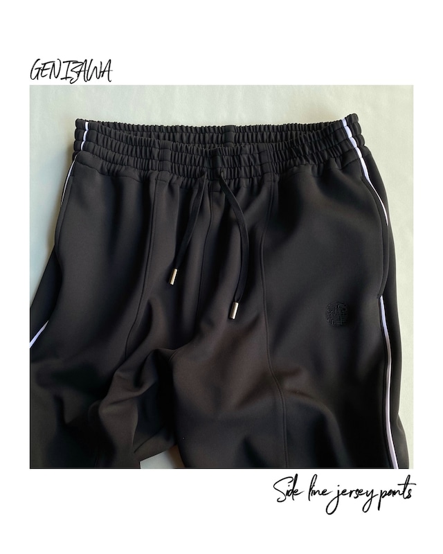 GEN IZAWA / Side line jersey pants "black"