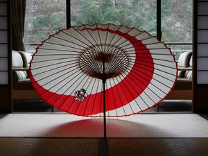 切り継ぎ蛇目 雨傘　「よめいり」　Amagasa『Yomeiri』