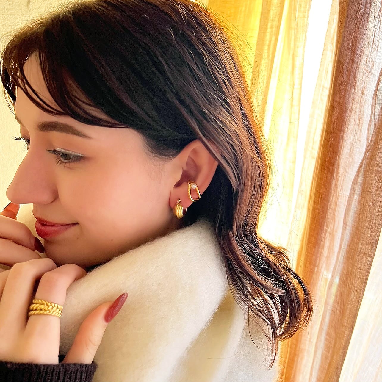 KAJABIJOUX ニコちゃんピアス 925 ニコちゃんピアス スマイル [ce022