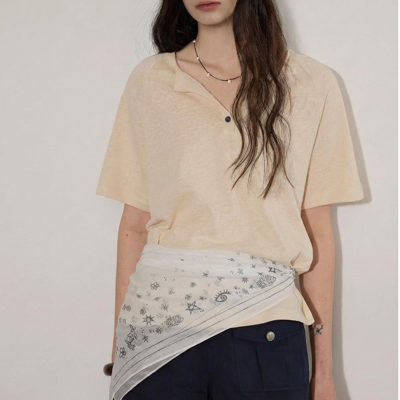 Open Collar  Polo Shirt【4color】  T4502