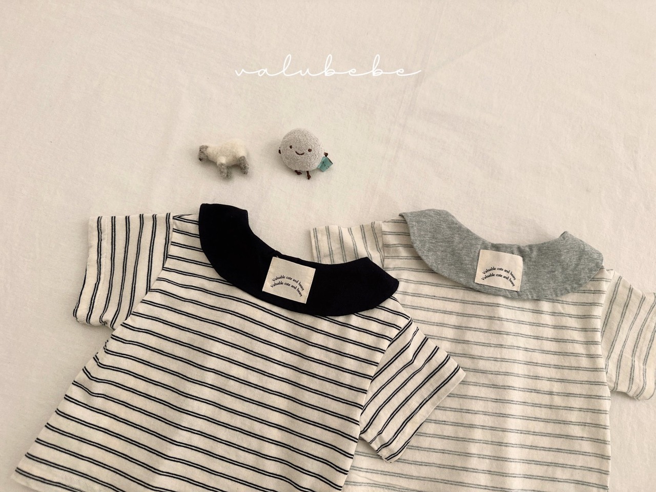 【valu bebe】ラウンドカラーボーダーカットソー メラングレー 70〜110cm - 2
