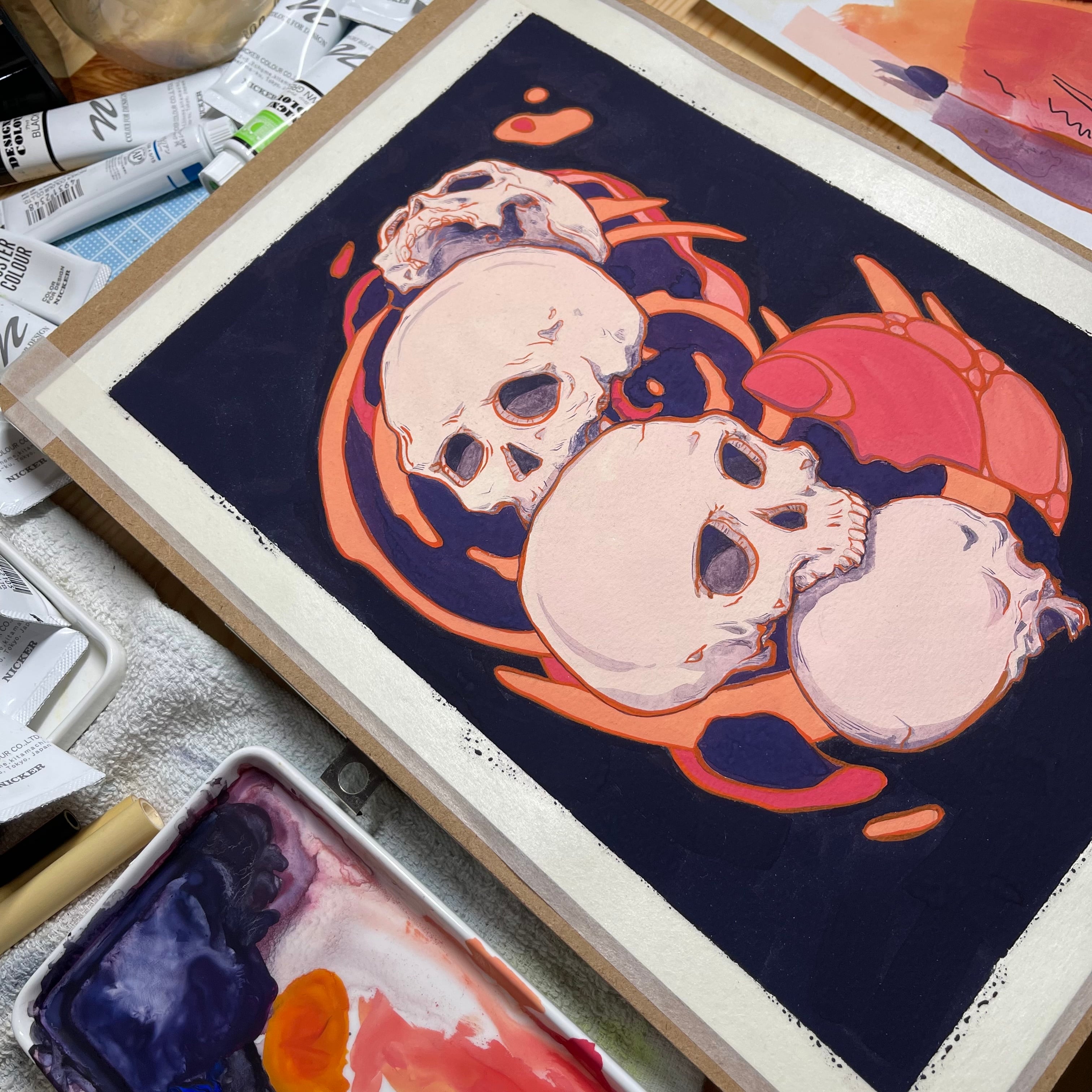 ドクロが四つ 原画 | pomba