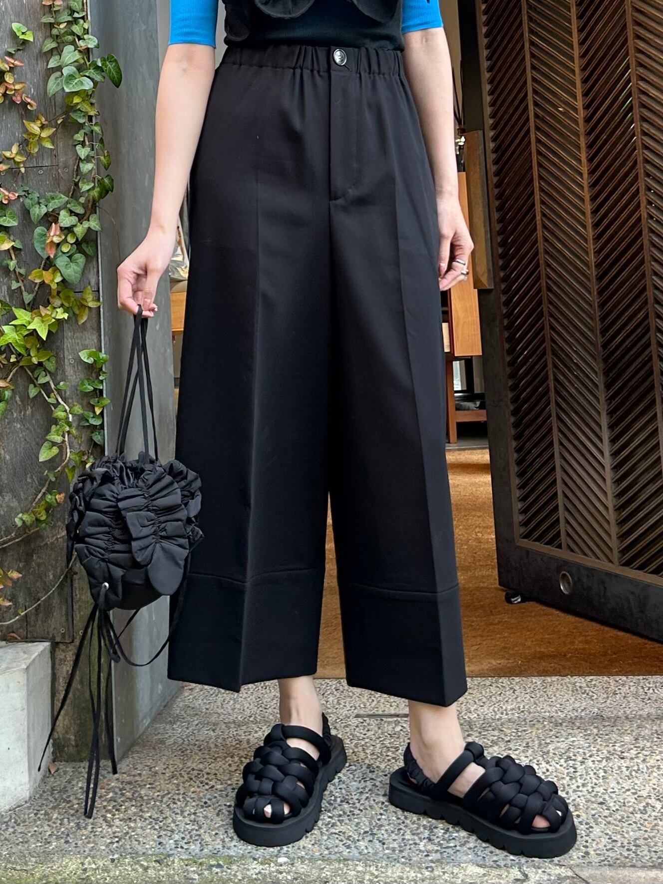 良品 ENFOLD エンフォルド セットアップ トップス ワイドパンツ 黒 