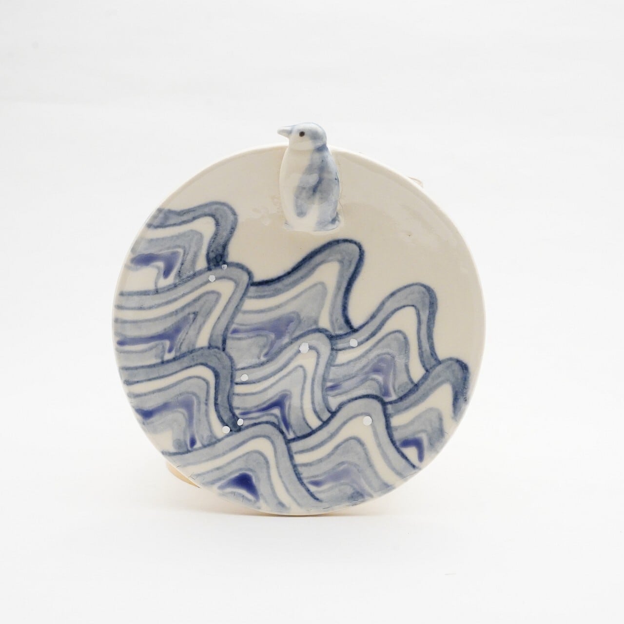 【陶彩工房Canoe】「ファーストペンギン」4寸皿 20-B