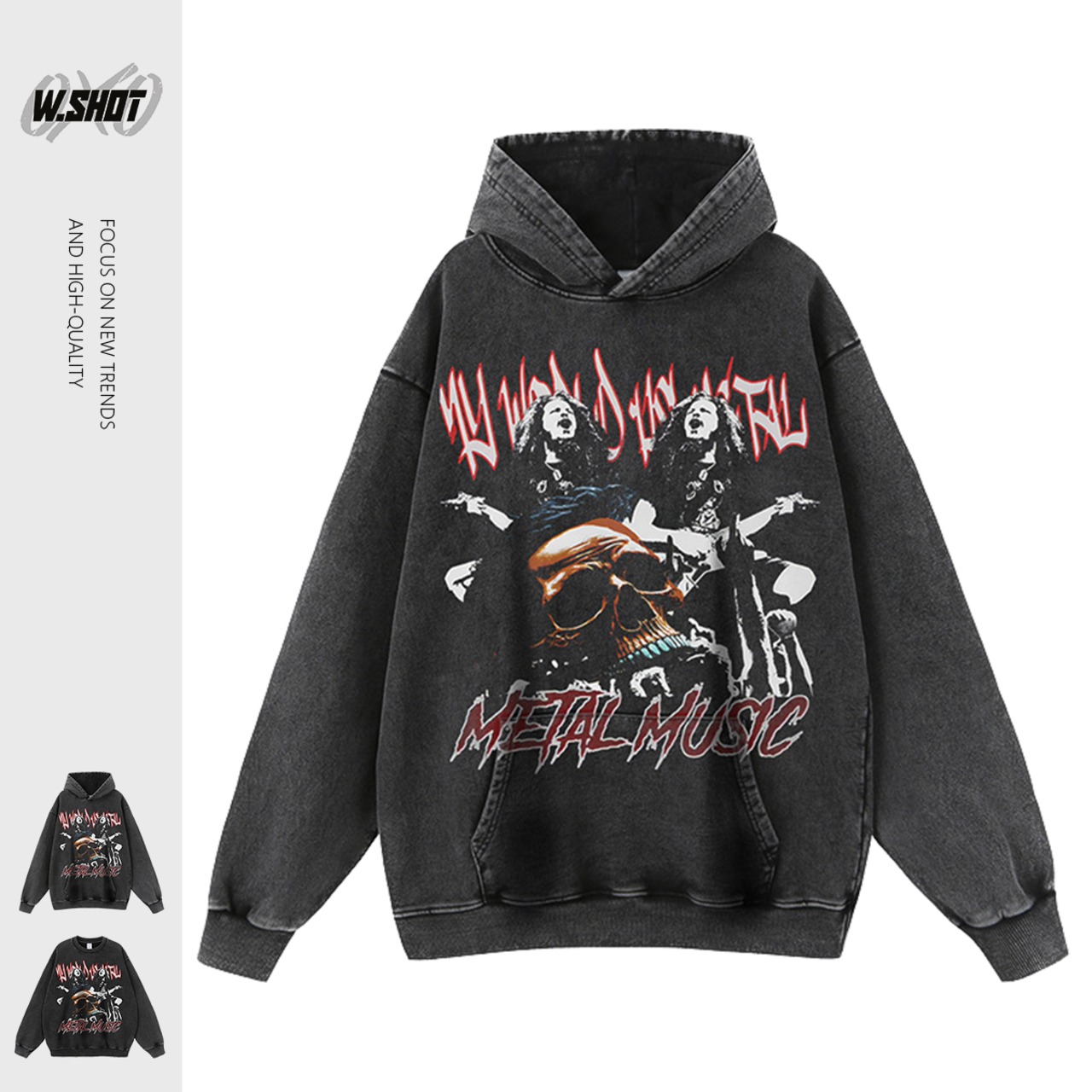 VINTAGE ストリート MetalMusic パーカー/スウェット T738