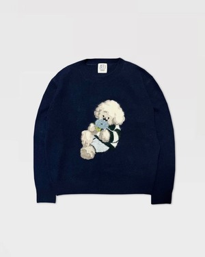 Muck flower crew neck knit Navy