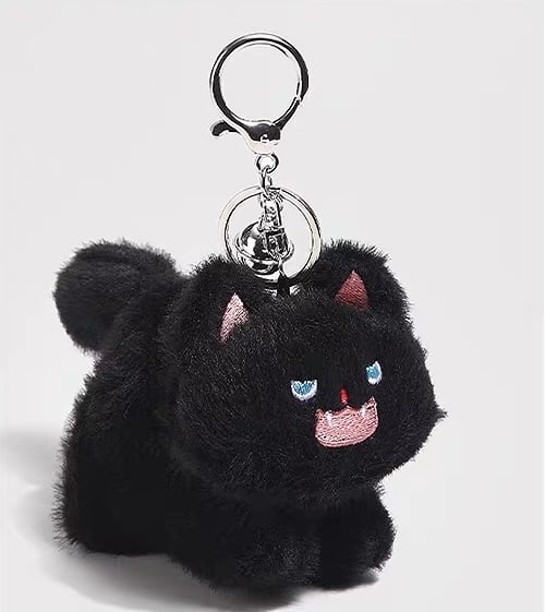 ぬいぐるみ】 黒猫 ぬいぐるみ キャットキーホルダー 猫柄 猫 キャット