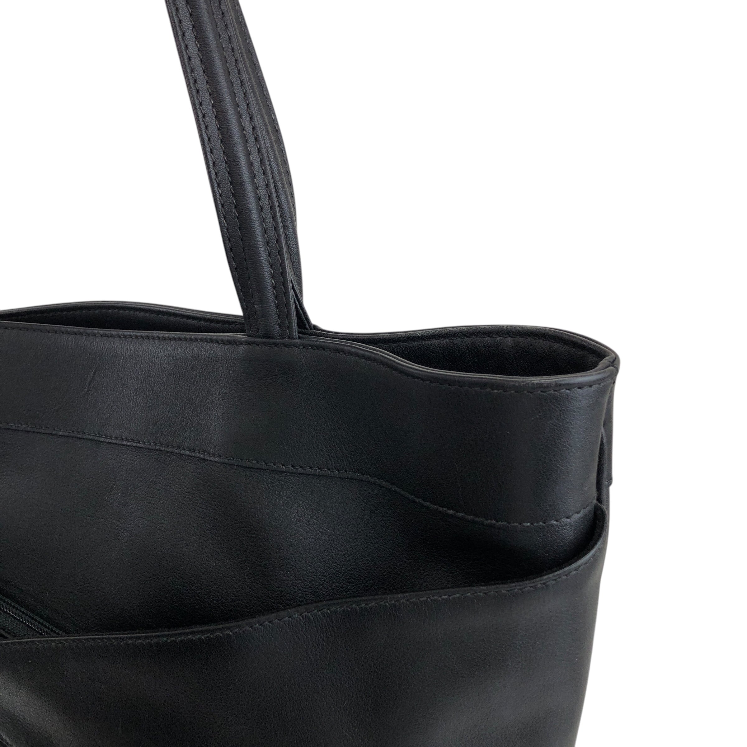GUCCI グッチ トートバッグ ブラック ロゴ レザー vintage