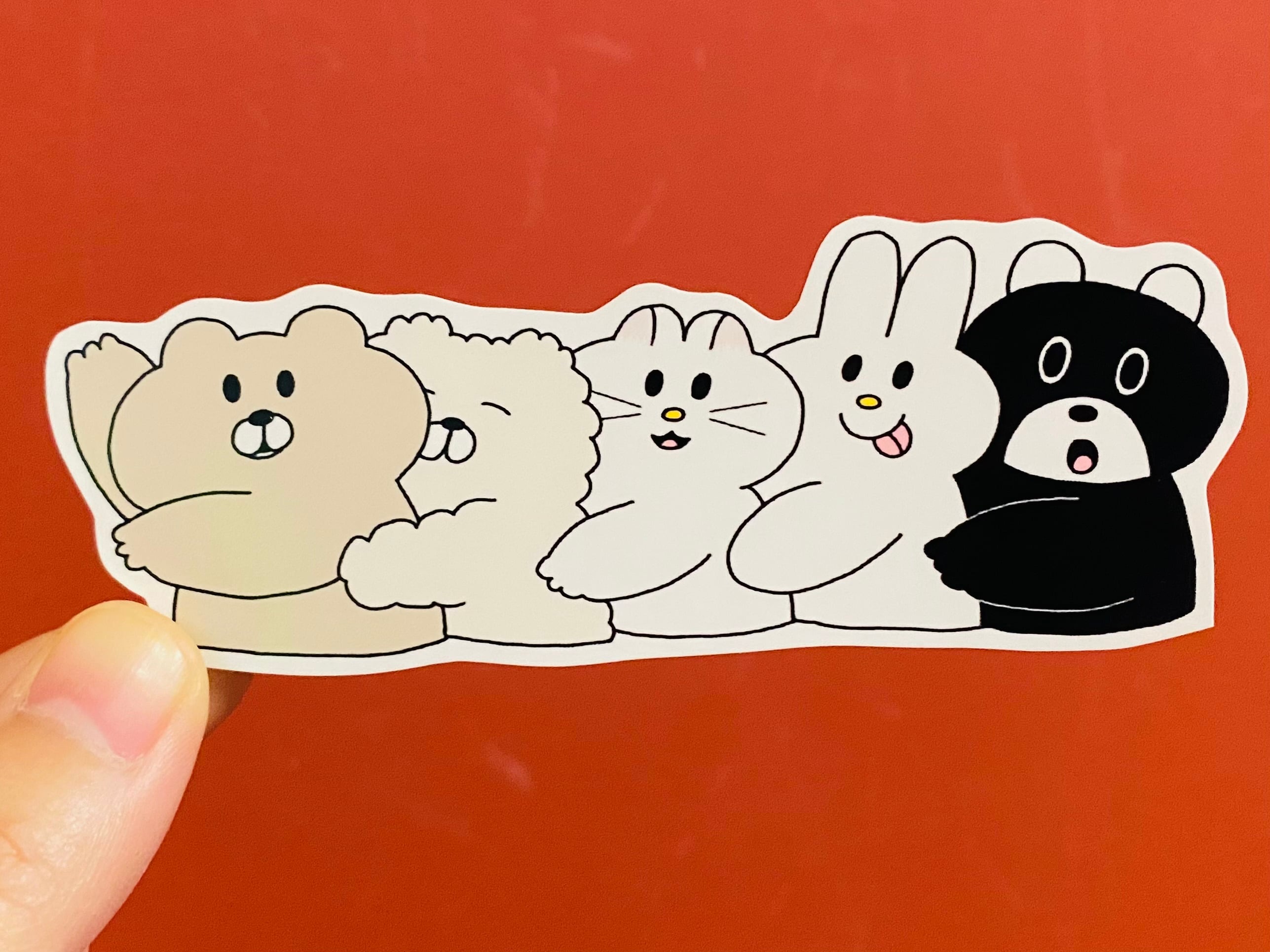 なかよし５匹シール