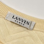 イタリア製 LANVIN ランバン ボーダー 長袖 コットン ニット セーター M/アイボリー メンズ