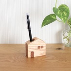 かわいい木のお家 ペンスタンド【オーク】おしゃれ ナチュラル 木製 ペン立て 玄関・デスク・ギフトに人気