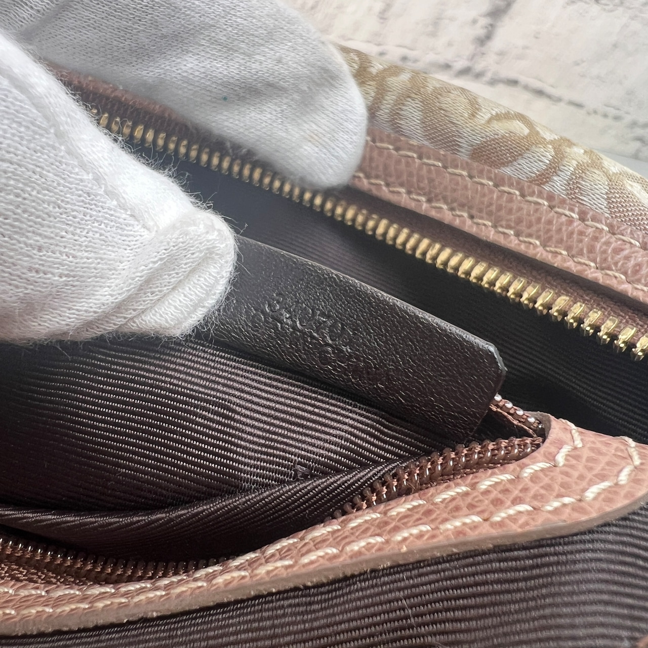 【最終処分SALE】LOEWE ボーリングバッグ キャンバス×レザー ハンドバッグ ベージュ A-10192