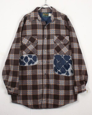 【Caka act2】80’s Fabric Cutout Custom  Vintage Flannel Shirt