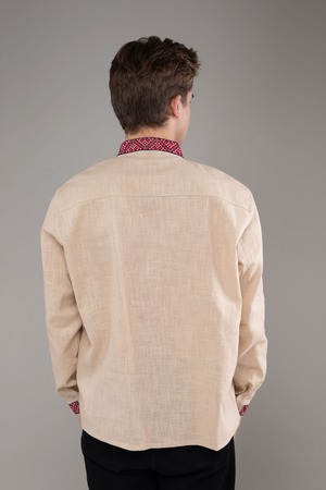 ウクライナ刺繍ヴィシヴァンカ　クロスステッチ手刺繍　Lサイズ　メンズ