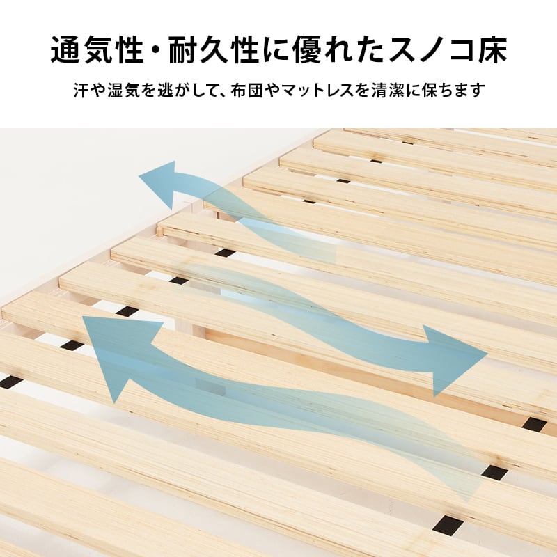 【組立式】耐荷重200kg 棚付きシングルベッド すのこフレーム ボンネルコイルマットレスセット 3色展開 一人暮らし ワンルーム 幅100cm