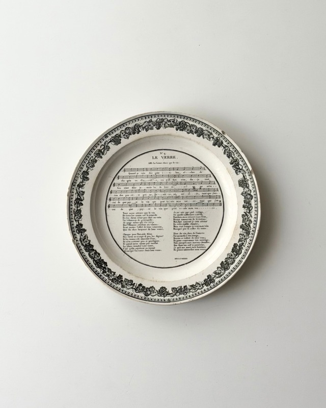 Creil et Montereau クレイユモントロー　/　“LE VERRE”　シャンソンプレート　1840s
