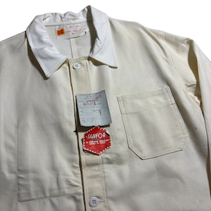 nos euro vintage white cotton work jacket