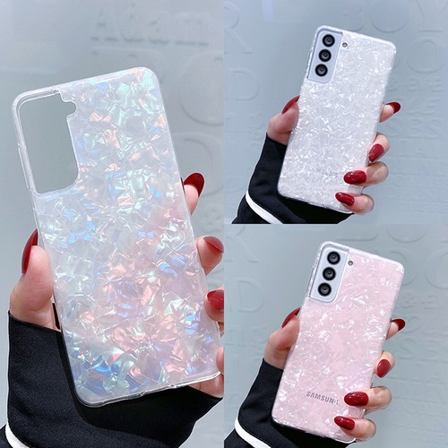 貝殻柄 Galaxy S9+/S10+/S20/S20+/S21/S21+/S21Ultraケース 上品 Samsung ギャラクシーケース シンプル 大人可愛い スマホケース 女子 ギフト プレゼント 新品 三色 おしゃれ♪